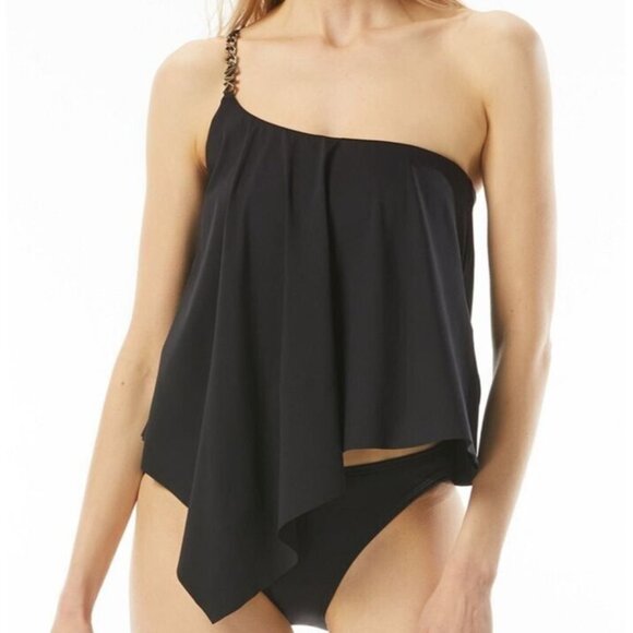Michael Kors Women's Chain-Trim One-Shoulder Tankini Top Size Medium NWT - Picture 1 of 10